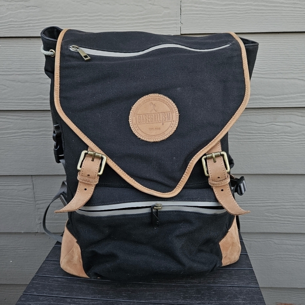 Baseballism Glove Leather Players Backpack Bag Black Brown Leather Sports Bag